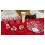 11 - LENOX VASE, VINTAGE GLASSWARE, BOTTLE STOPPER
