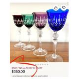 11 - SIX PIECES BOHEMIA GLASS STEMWARE (C18)