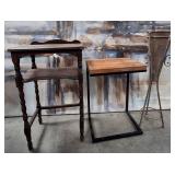 11 - TWO SIDE TABLES & PLANT STAND