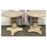 11 - TWO MATCHING PEDESTAL SIDE TABLES