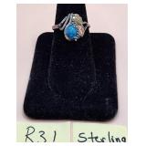 502 - STERLING SILVER & STONE RING (R31)