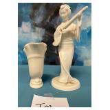 11 - LENOX PORCELAIN VASE & FIGURINE (T23)