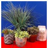 N - PLANTER POTS WITH FAUX PLANTS (N11)