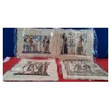 N - FOUR PIECES EGYPTIAN PAPYRUS ART (N10)