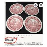 11 - SIX JOHNSON BROS TRANSFER WARE PLATES (B73)