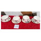 11 - FOUR PLAYING CARDS MOTIF CUPS & SAUCERS (C69)