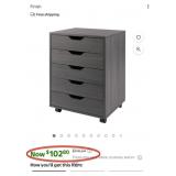 11 - FIVE-DRAWER CHEST WITH WHEELS