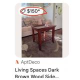 11 - TWO MATCHING SIDE TABLES WITH GLASS INSET TOP