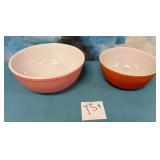 S5 - TWO VINTAGE PYREX MIXING BOWLS (TS9)