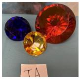 503 - THREE "GEMS" PAPERWEIGHTS (TA)
