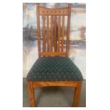 11 - WOODEN SIDE CHAIR WITH UPHOLSTERED SEAT