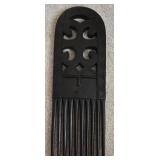 13 - AFRICAN TRIBAL WOODEN HAIR COMB