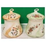 11 - TWO VINTAGE PORCELAIN BISCUIT JARS (D127)