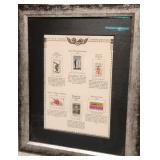 11 - US COMMEMORATIVE STAMPS FRAMED 14X17' (D126)