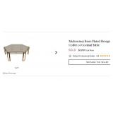 13 - MIDCENTURY BRASS/GLASS TOP TABLE SET