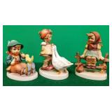 N - HUMMEL CHILDREN AND GOOSE FIGURINES