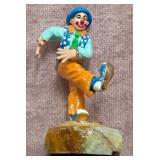 N - RON LEE COLORFUL CLOWN ONYX FIGURINE