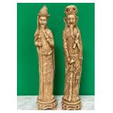 11 - CHINESE EMPEROR & EMPRESS STATUETTES (D24)