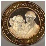 EL CORTEZ - $10 .999 FINE SILVER TOKEN (20)