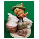 N - HUMMEL RABBIT FIGURINE DISPLAY