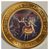 4 QUEENS CASINO - $10 .999 SILVER TOKEN (3)