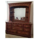 14 - ORNATE WOOD DRESSER MIRROR