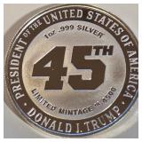 DONALD J. TRUMP ONE TROY OUNCE .999 SILVER (10)
