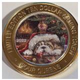 4 QUEENS CASINO - $10 .999 SILVER TOKEN (5)