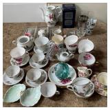 N - VINTAGE TEACUPS AND CHINA LOT