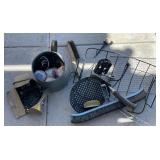 M1 - BROOMS, BRUSHES, WATERING CAN, RACK, MORE