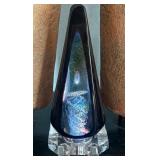 STUART ABELMAN 96 OBELISK ART GLASS PAPERWEIGHT