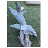 M1 - BRONZE DOLPHINS SCULPTURE 22'T (W39)