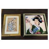 J1 - TWO PIECES GEISHA  ART FRAMED (D80)