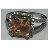 STERLING SILVER GEMSTONE RING 4.70GRS