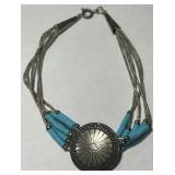STERLING SILVER TURQUOISE 7INCH  BRACELET