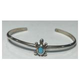 STERLING SILVER TURQUOISE CUFF BRACELET 7.70GRS
