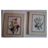 J1 - TWO PIECES FRAMED FLORAL ART 16X20' (P6)