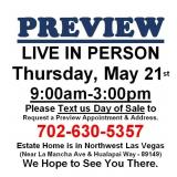 PREVIEW LIVE IN PERSON - Thursday, May 21st