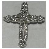 STERLING SILVER CZ CROSS 3.10GRS