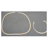 .925 STERLING NECKLACE & BRACELET 10.1 GRAMS (73)