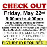 AUCTION PICK UP DAY & HOURS