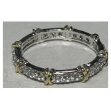 STERLING SILVER CZ BAND 2.50GRS