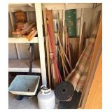 J1 - PROPANE TANK, POLES, UMBRELLA, WOOD (G92)