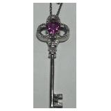 STERLING SILVER KEY PENDANT& 18INCH CHAIN 5.6GRS