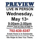 PREVIEW LIVE IN PERSON - Wednesday, May 13th