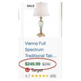 J5 - CRYSTAL AND BRASS TABLE LAMP