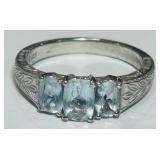 STERLING SILVER TOPAZ RING 4.50GRS