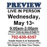 PREVIEW LIVE IN PERSON - Wednesday, May 13th