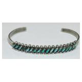 STERLING SILVER TURQUOISE CUFF BRACELET 7.90GRS
