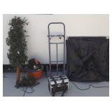 J2 - FAUX TREE, DOLLY, SHOP VAC, CASE